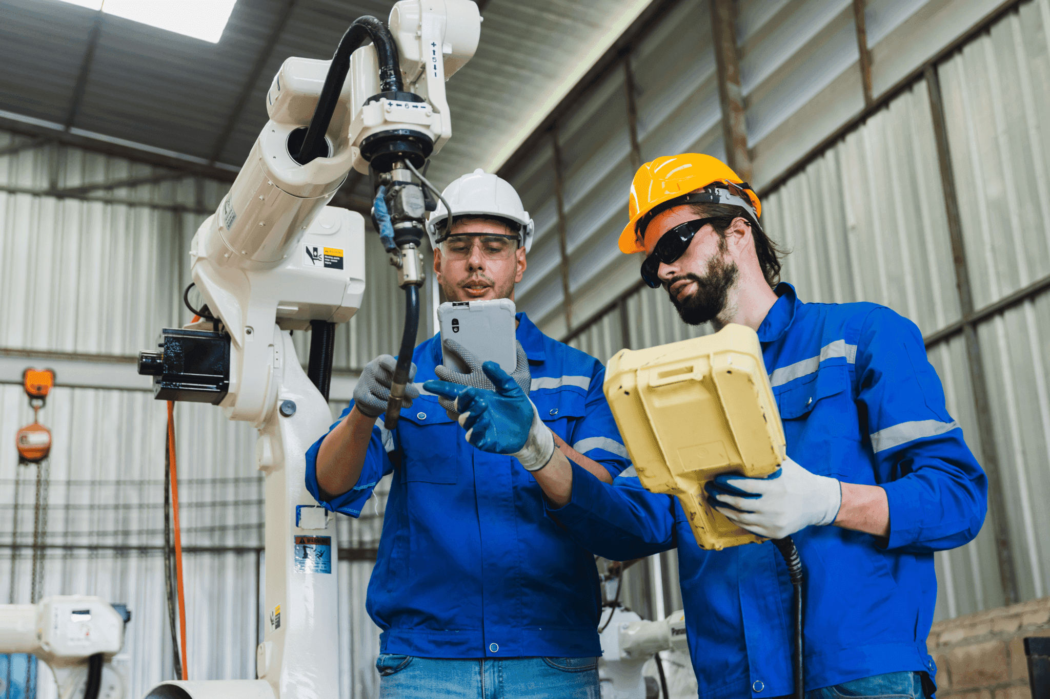Equipe realizando comissionamento de sistema elétrico