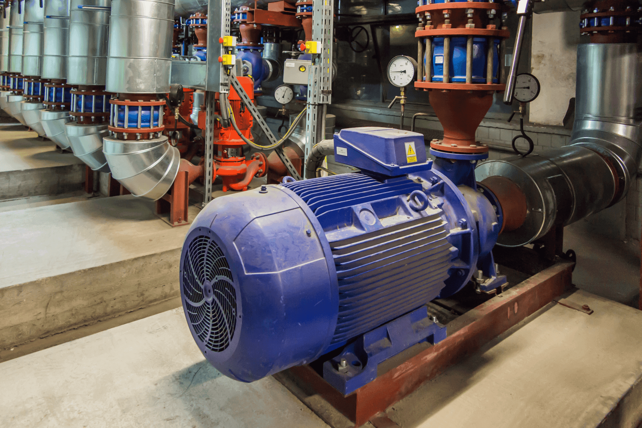 Medium voltage industrial electric motor under maintenance